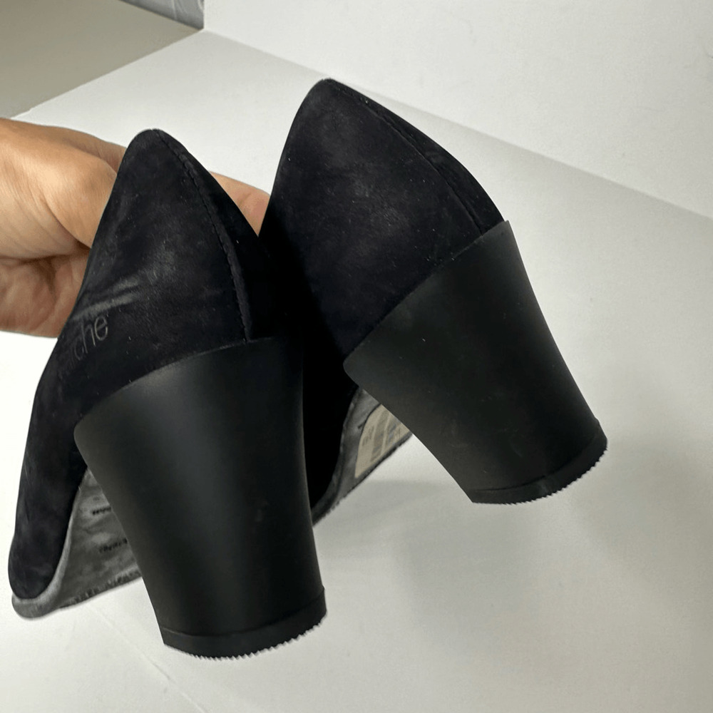 ARCHE Black Nubuck Leather Pumps comfort square toe womens size US 9 - Picture 6 of 8
